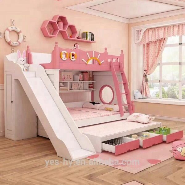 Vivan Interio Bunk Bed With Slide Funny, Bunk Beds With Slide For Kids